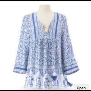 The Pyramid Collection Peasant Boho Blouse